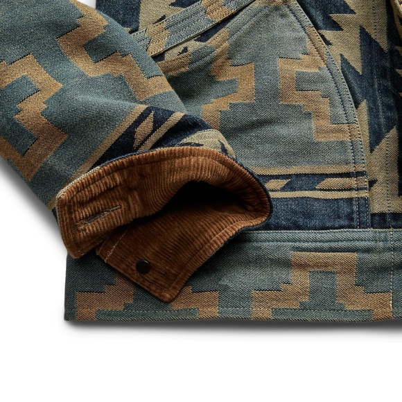 RRL Corduroy Trim Jacquard Denim Jacket - Picture 6 of 7